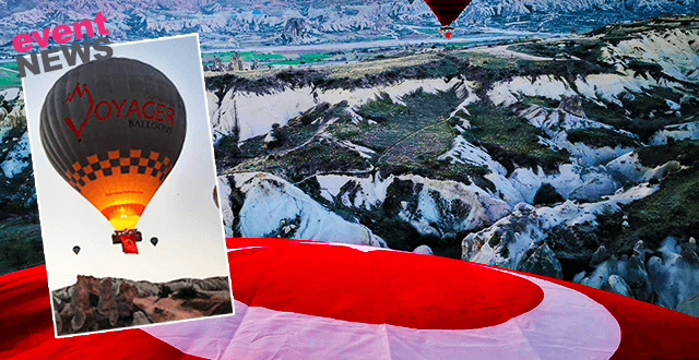 Kapadokya'da balonlar, Türk bayraklarıyla havalandı