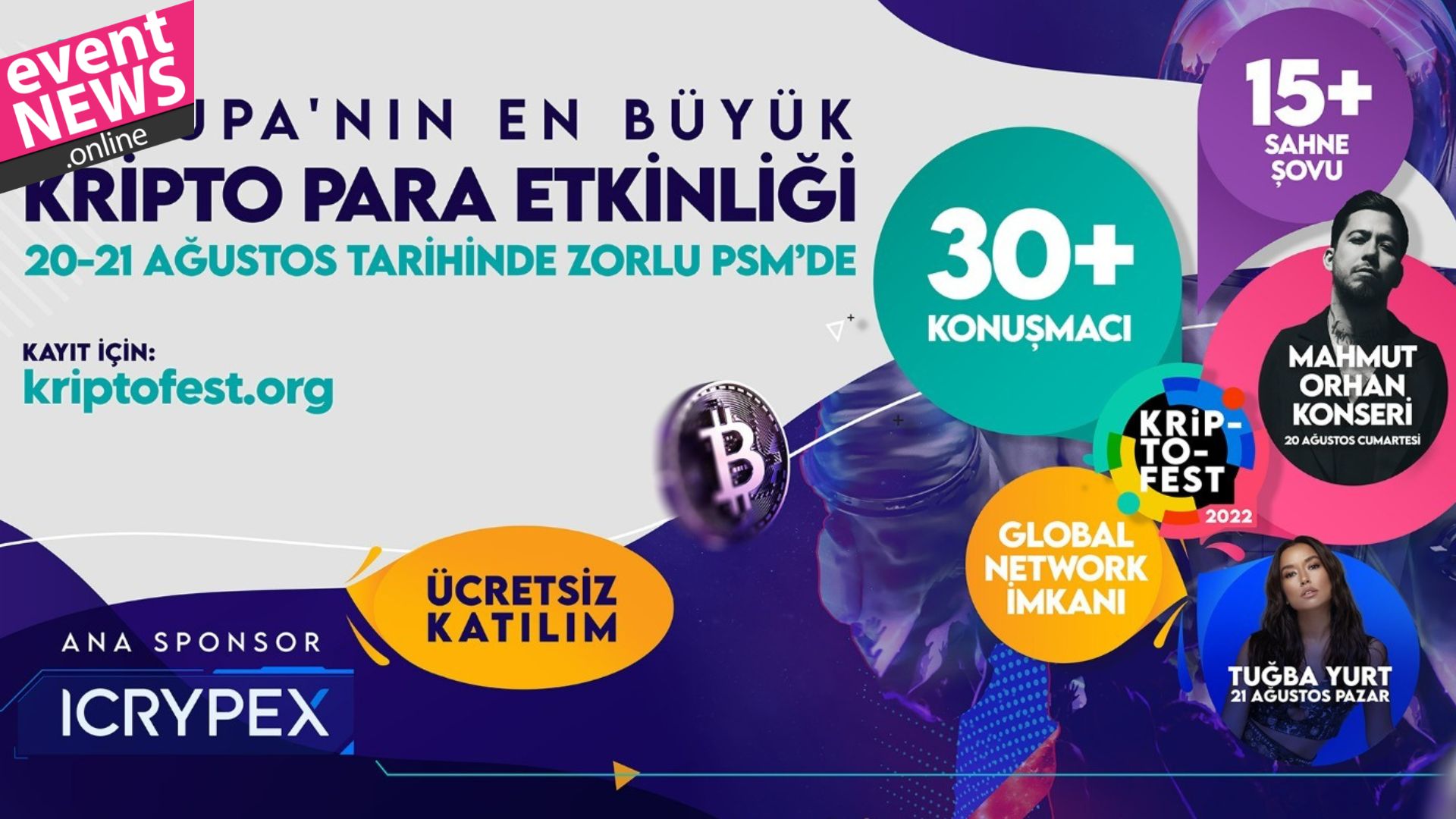 Kripto Fest 20-21 Ağustos'ta Zorlu PSM'de