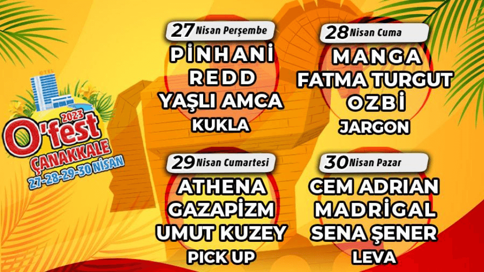 O'fest Çanakkale 27 Nisan'da başlıyor